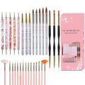 Professional Nail Art Brush Dotting Tools Kit (31pcs Pink)