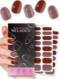 Nail Polish Strips – 32PCS UV Free Salon Quality Wraps, Long Lasting Gel Nail Stickers for Women (Scarlet Kiss)