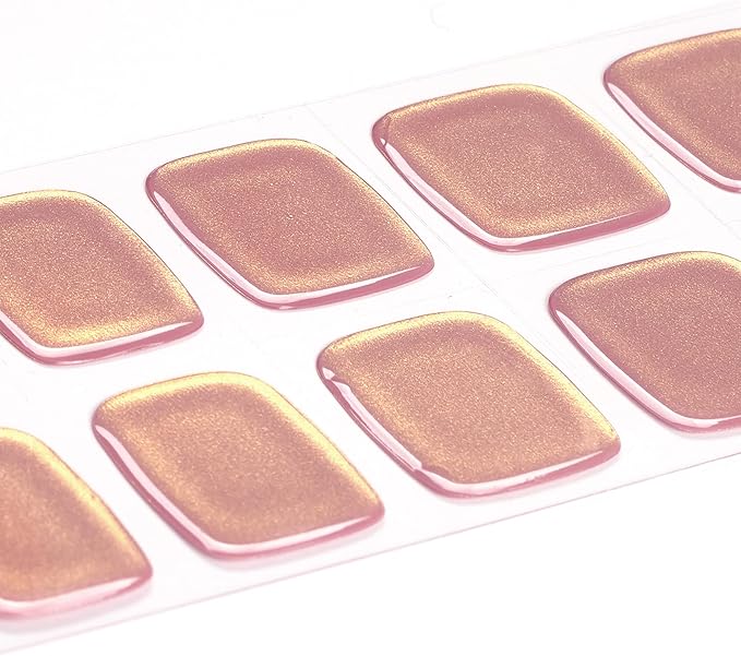 DANNI & TONI Semi Cured Gel Toenail Strips (Rose Gold Glow) Mirror Gel Toenail Stickers Toenail Polish Strips 37 Stickers