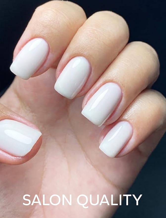 Nail Polish Strips – 32PCS UV Free Salon Quality Wraps, Long Lasting Gel Nail Stickers for Women (Ethereal White)