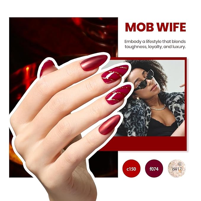 Beetles Gel Nail Polish Kit with U V Light, 75PCS Gel Nail Kit with Base Top Coat 45 Colors Gel Polish Set Burgundy Red Exquisite Femininity Manicure Set Home Salon DIY Gifts for Women Girls Teens
