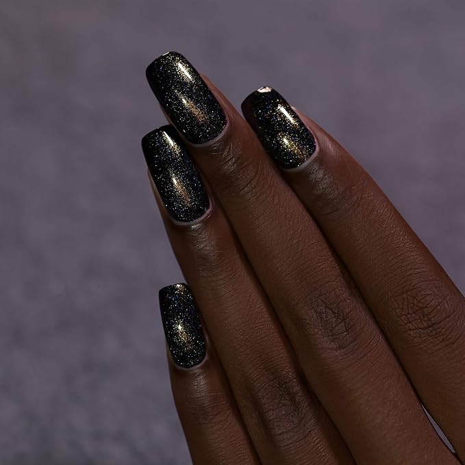 ILNP Shadow Grove - Green-to-Gold Black Holographic Shimmer Nail Polish