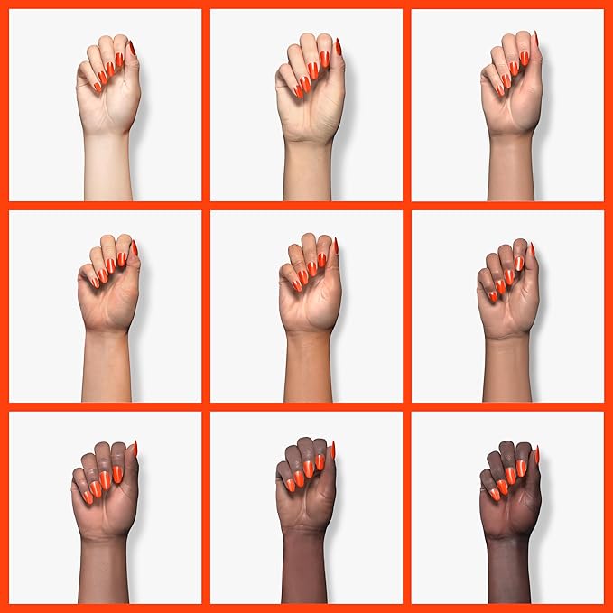 Imtiti Gel Gel Nail Polish, Neon Orange Red, 0.5 Fl Oz Soak Off LED UV, DIY Nail Art Kit for Women & Girls