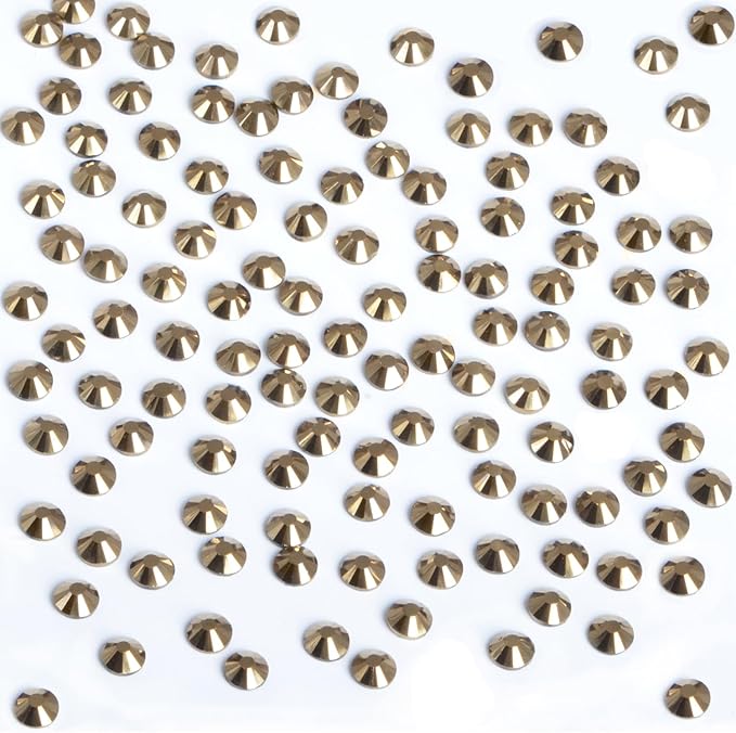 Bymitel Hotfix Crystal Rhinestones Round Gems Iron on DIY Jewelry Making Flat Back for Crafts,Aurum, 2.8mm(SS10/2880pcs)