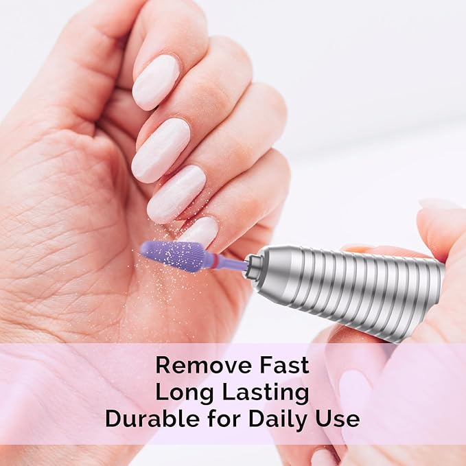 MelodySusie Professional Tornado 3/32'' Nail Drill Bits, Carbide Tungsten Multi-function Bits, Suitable for Manicure Pedicure Cuticle Gel Polishing, Salon Bits, Series Bit-X, Purple, Fine