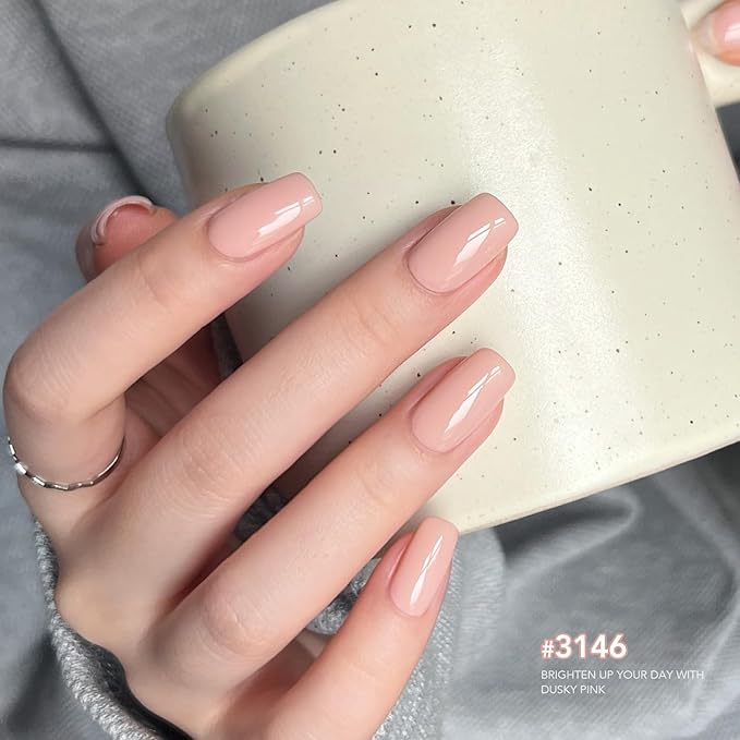 GAOY Pastel Pink Gel Nail Polish, 16ml Soak Off Gel Polish, UV Light Cure for Nail Art DIY Manicure at Home, 3146 Dusky Pink