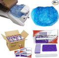Disposable Pedicure Kit, 10 Pcs Blue Pedicure Liners, 10 Pcs Disposable Pedicure Kit 3 in 1 (Purple Pumice Pad, Wood Nail File 100/180 Grit, Purple Mini Buffer 100/180 Grit) 20 Counts