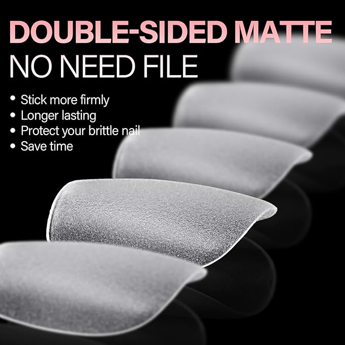 AILLSA Extra Short Coffin Nail Tips 15 Sizes Options Gel Nails Tips Full Cover Matte Prefiled Coffin Nails Tip Clear Soft Fake Nail Tip 240PCS with Storage Box