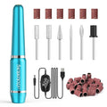 JIASHENG USB Electric Nail Drill, Portable Electric Nail File for Acrylic Gel Nails, Professional Drill Nail Kit Manicure and Pedicure Kit with Drill Bits for Home and Salon Use, Blue