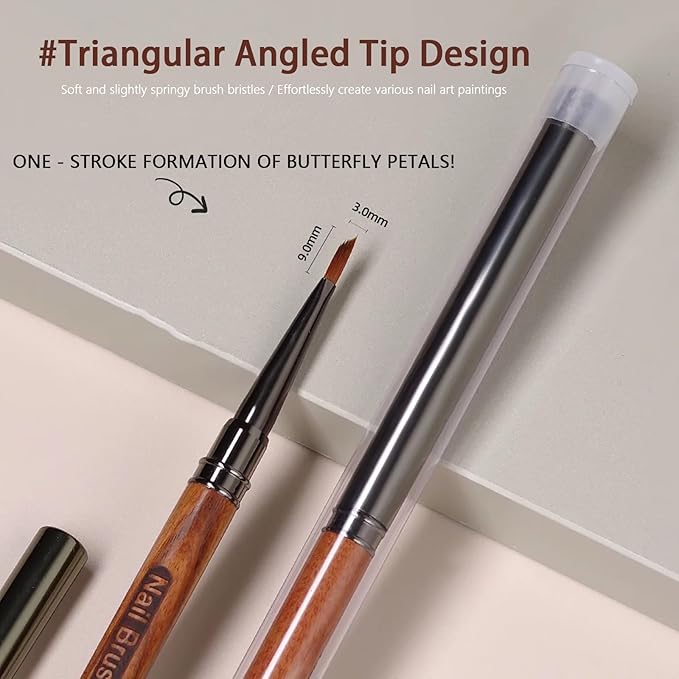 Nail Brush for Drawing Petals and Butterflies (Triangular Pyramid), Watercolor Paint Brushes for Oil Painting, Acrylic Paint Brushes Nail Polish Design Tool Nail Pen for Nail Art - 1 Pack