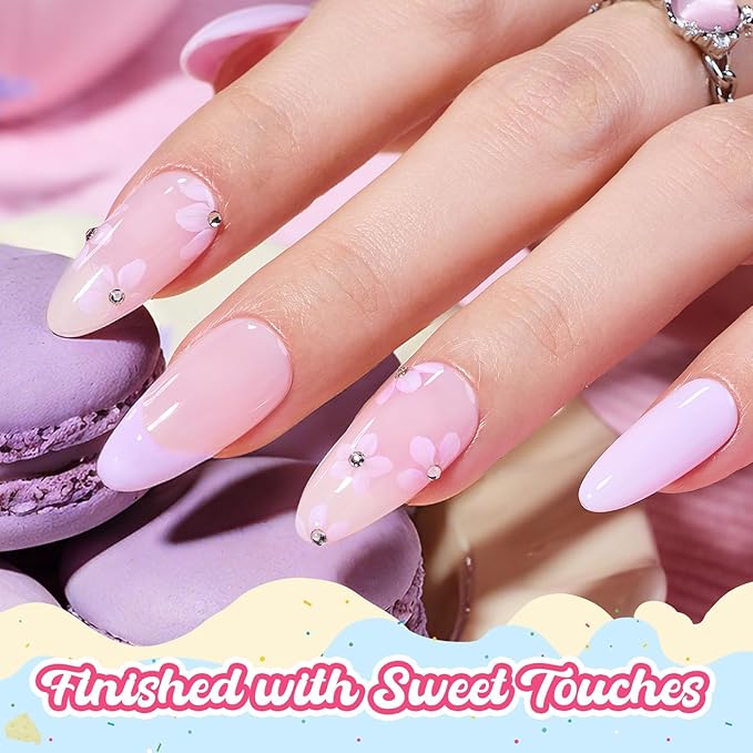Beetles Lavender Gel Nail Polish - Lavender Macarons Pastel Purple Gel Nail Polish, Same Color Same Bottle, Soak Off UV LED Lamp Pastel Nails Art, Long-Lasting Manicure Salon DIY Home Spring Nails