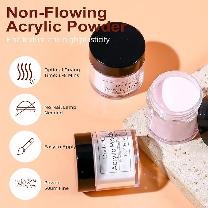 Practice Hand for Acrylic Nails, Acrylic Nail Training Mat , Manicure Trainng Hand Nail Kit for Beginners,Movable Nail Maniquin Hand with 50PCS Nail Tips,Acrylic powder, Brush and Clipper(Brown)