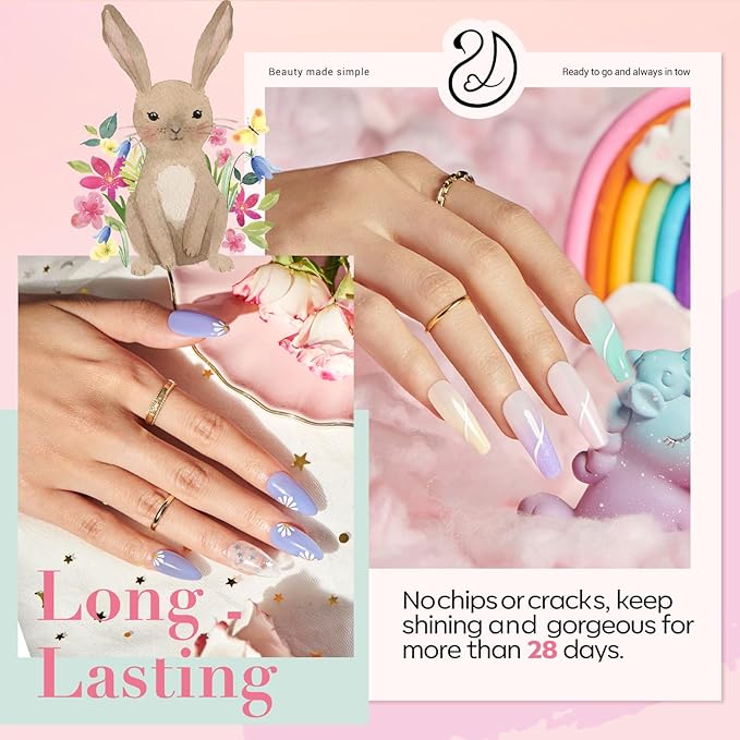 AZUREBEAUTY 30Pcs Dip Powder Nail Kit Starter, Pink Pastel Blue Green Glitter 8 Colors Summer Macarons Dipping Powder Liquid Set with Base/ Matte Top Coat/ Activator/Nail Sticks Easter Gift