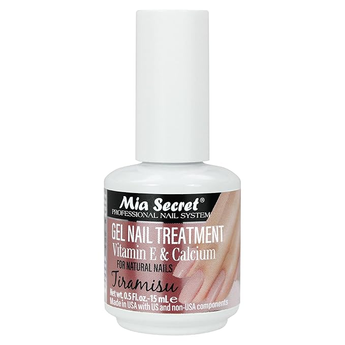 Mia Secret Gel Nail Treatment With Vitamin E and Calcium, 15ml - Nail Repair and Strengthening Polish (Tiramisu)