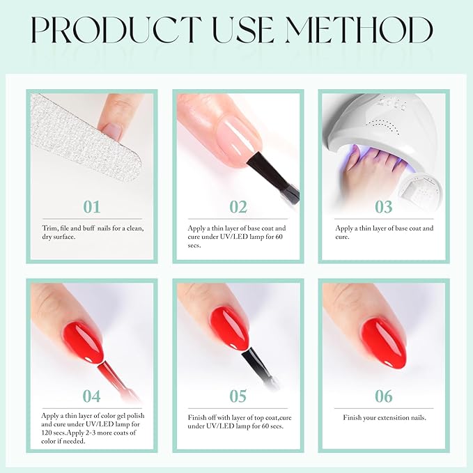 Double Rhythm 15ML Gel Nail Polish Pure Sheer Same Color Same Bottle Soak Off Gel Polish Art Manicure Salon DIY at Home for Women (Light Blue-A1390)