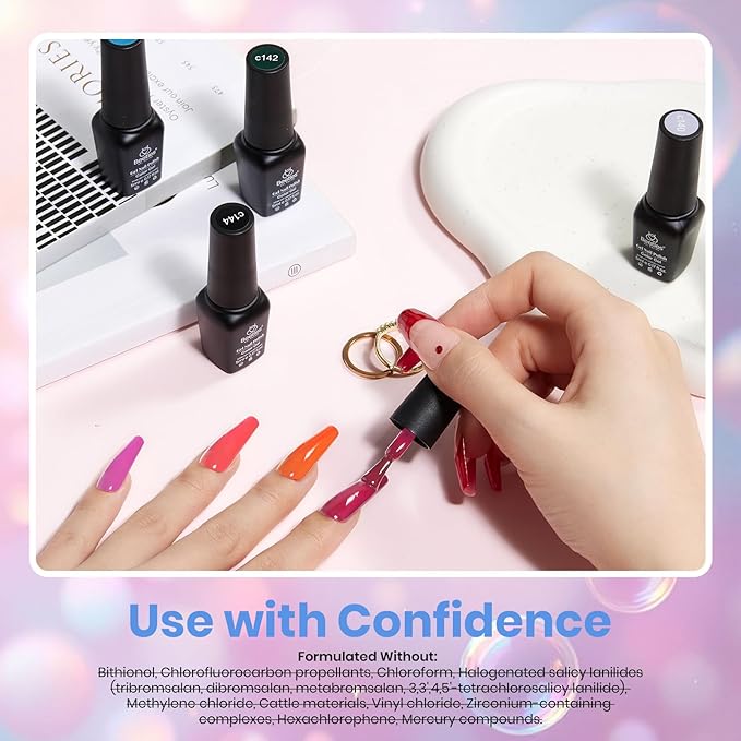 beetles Gel Nail Polish Set - 39Pcs Spring Gel Polish Pink Red Blue Purple Color Polish with Base Top Coat Soak off Uv LED Lamp Colorful Candies Manicure Kit Salon DIY Home Gifts for Women Girls