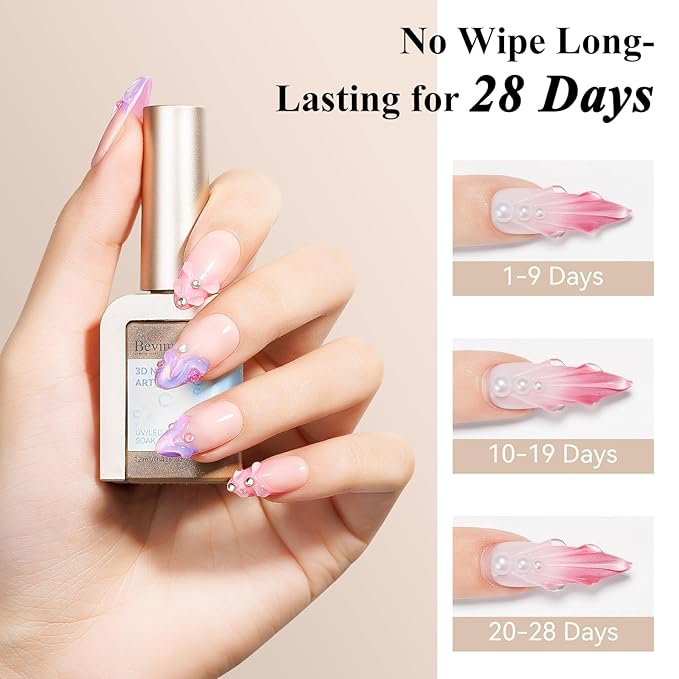 3D Nail Gel, Water Drop Gel Nail Polish Clear Sculpting Gel for Nail Art, Water Droplet Rain Drop Effect, for Design, Carving, Painting, Rhinestone Glue, Soak Off Manicure DIY Home 12ML