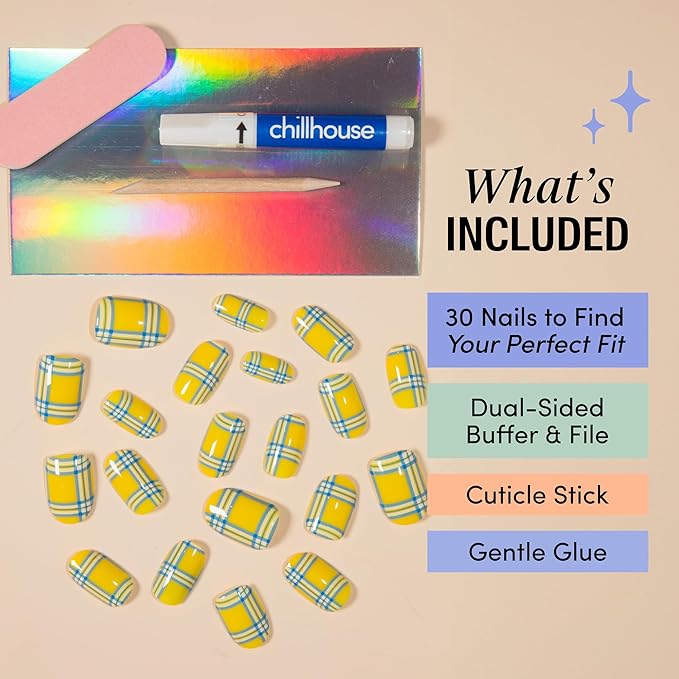 Chillhouse - Chill Tips, Press on Nails Kit - Ugh, As If (Oval) - 24 Nail Shapes & Sizes - Up to 2 Weeks of Wear - Customizable Fit - Reusable - Latina Founded & Women Owned - Beauty & Self Care