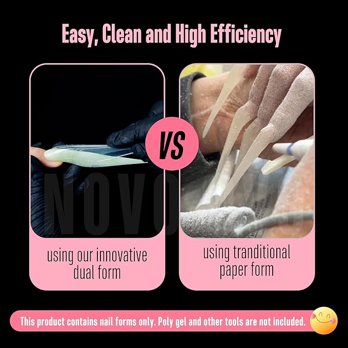 NOVO OVO Halloween Extra Long Stiletto Butterfly Wing Arrow Nail Dual Forms for Polygel Extension, NOT NAIL TIPS, XXXXL 4XL 5XL, Reusable Full Cover Molds For Builder/Hard/Polygel 70 Pcs x 14 sizes