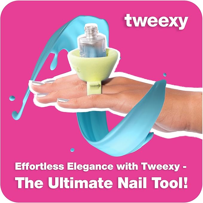 tweexy Wearable Nail Polish Holder Ring - Nail Polish Bottle Holder for Easy Application | Perfect for Fingernail Painting, Manicure & Pedicure | Nail Polish Accessories (California Green)