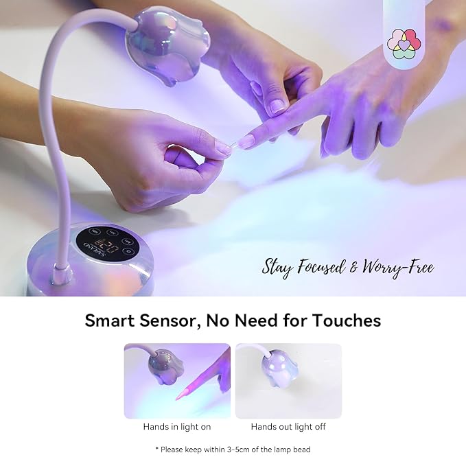 SAVILAND Advanced 30W UV Nail Lamp: Purple Gel Nail Lamp Cordless U V Light for Gel Nails Smart Sensor LED Flash Cure Lamp lampara led para uñas Profesional Gooseneck 8S Fast Cure Nail Salon Manicure