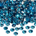 2880PCS Art Nail Rhinestones Non Hotfix Glue Fix Round Crystals Glass Flatback for DIY Jewelry Making with one Picking Pen (ss8 2880pcs, Blue Zircon)