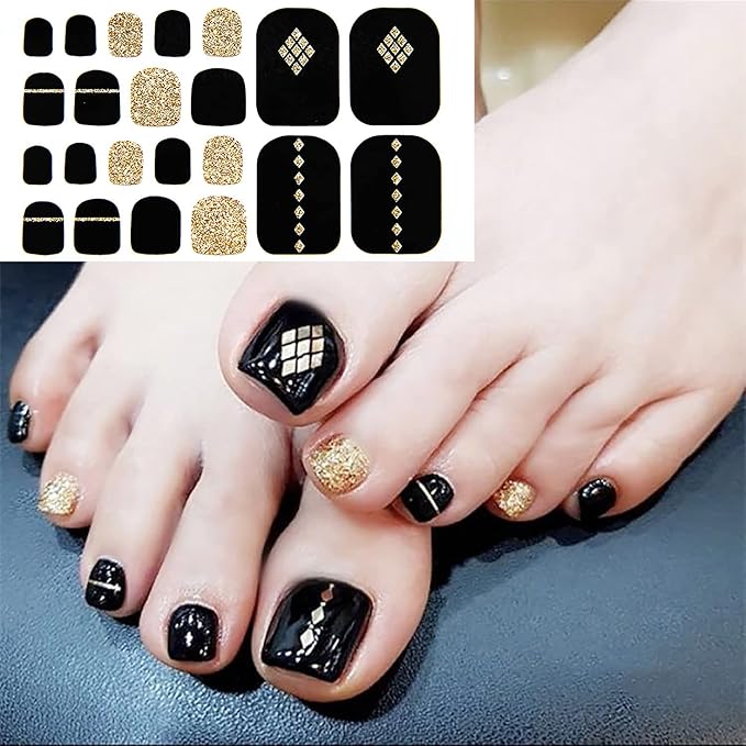 20 Sheets 440 Pcs Multiple Designs Toenail Stickers For Women Nail Art Wraps Toe Nail Stickers Full Nail Wraps Gel Toe Nail Polish Strips Toenails Wraps Stick On Nail Polish Stickers Kit