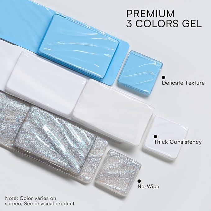 Makartt 5-in-1 Nail Art Gel: ColorPot 3 Colors Gel Nail Polish No Wipe with Nail Stamper for Stamping, Ombre Patting, Painting, Sculpting & French Tips with Silicone Head for Diy Nails at Home Salon