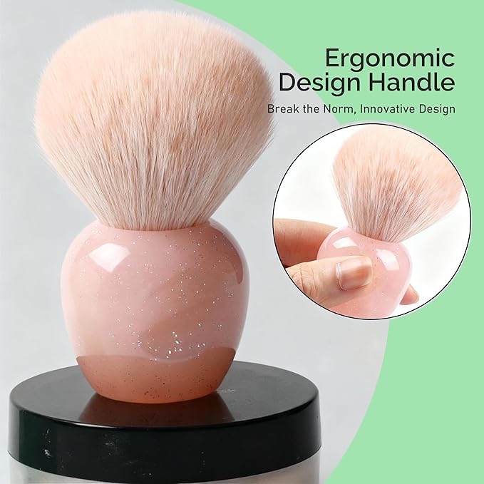 2Pcs Nail Dust Brush Set - Transparent Hollow Base for Enhanced Grip, Professional Salon Manicure Supplies, Soft Kabuki Cleaner for Acrylic Nails & Dust Removal