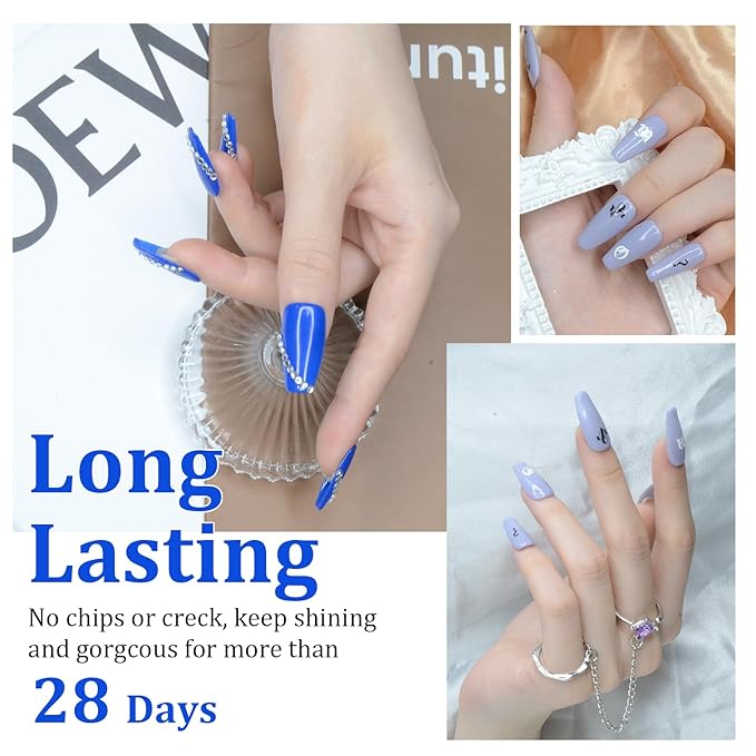 Dip Powder Blue Color 1 Oz/28g Nail Dipping Powder French Nails Art Starter Manicure DIY Salon Home Gift for Women,No Need Nail Lamp Cured