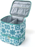 hibear Nail Supplies Organizer Nail Polish Storage Holds 30 BottlesNail Polish Storage Holds 30 Bottles Nail Kit Case Makeup Bag Vanity Case for Women (BLUE FLORAL C)