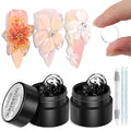 Solid Builder Nail Gel - 2PCS Clear 3D Nail Gel Non-Sticky Hand Sculpting Hard Gels Extension Glue with Silicone Pen for 3D Nails Art Designs Manicure DIY Home Salon