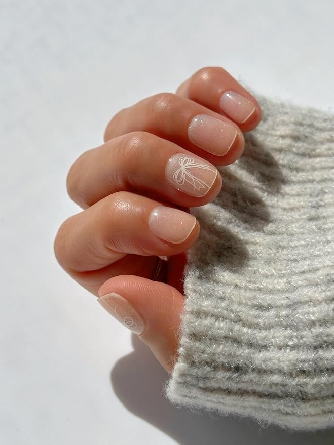 Semi Cured Gel Nail Strips (Silver Belle)