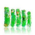LOVFUL Press on Nails Green Glow Magic | Handmade with Full Covered Crystals | Reusable Full Cover Nails | Curve Long 2.2 in | H219-S