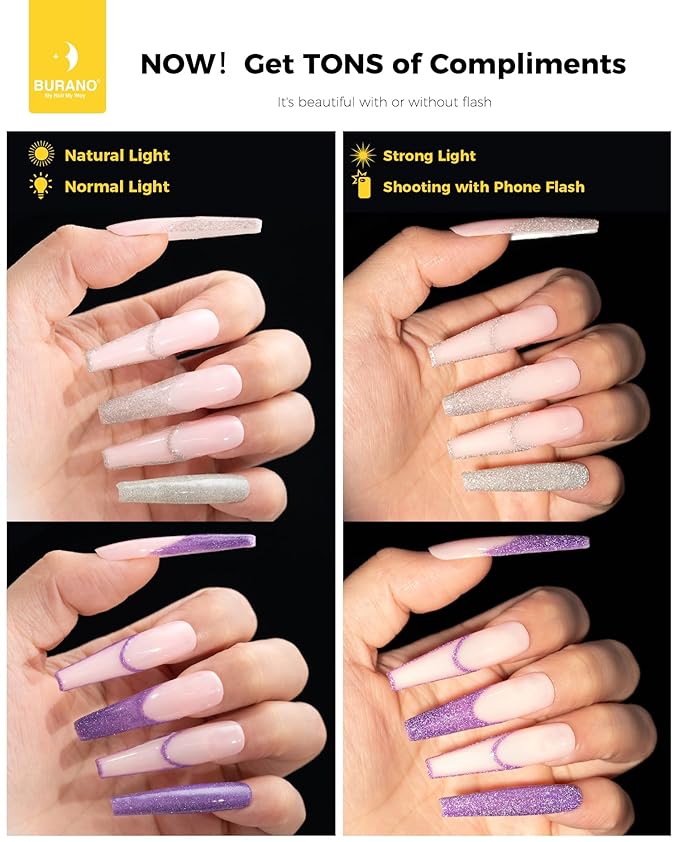 BURANO Gel Nail Polish Liner Nail Art Polish, Silver Gold Painted Gel Nail Design Polish 2 Bottle 8ml, Build in Thin Nail Brush Curing Required LX13 LX16