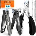 Toenail Clippers for Seniors Thick Toenails, DRMODE Heavy Duty Toe Nail Clippers for Men Thick Ingrown Nails with Wide Opening, Large 360 Degree Rotary Anti-Splash Finger Nail Clippers Adult w Catcher