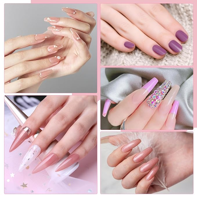 Acrylic Nail Kit,Professional Multicolor Acrylic Nails Powder Nail Starter Kit Decoration Tools with Everything UV Light for Beginners