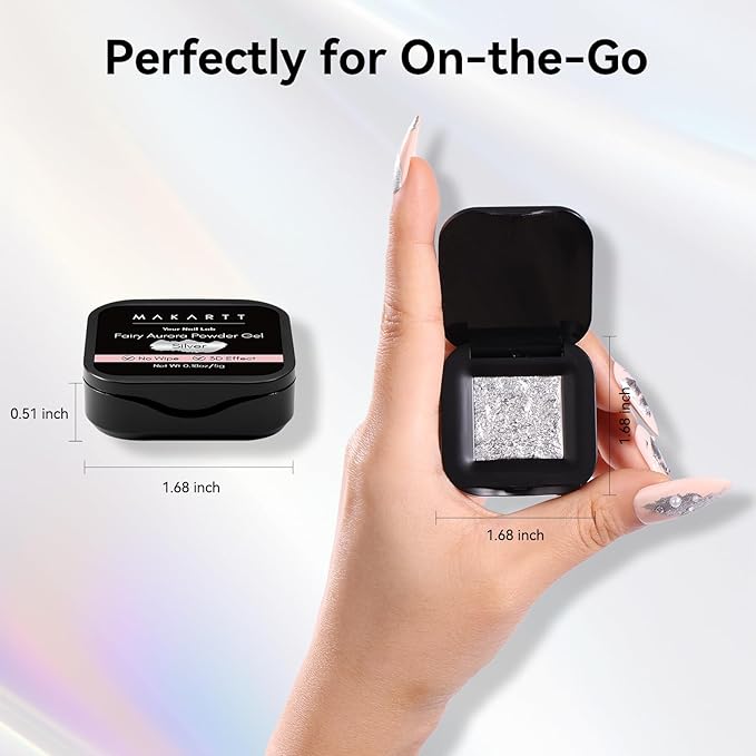 Makartt 3D Sculpting Gel for Nail Art: No Wipe UV Texture Gel, 5g Silver Fairy Aurora Powder Glitter Mud for Nails & Charms