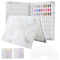 160 Nail Color Book, with 240 Flase Tips & Number Sticker Labels, Professional Nail Art Salon Display Booklet Nails Color Swatches Book for Polish UV Gel(COLOR:white)