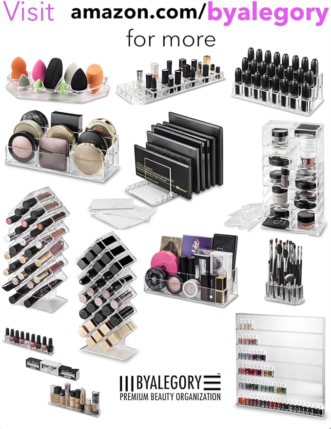 byAlegory Acrylic Nail Stamp Plate Kit Organizer | 3 Open Tiers For Storing All Beauty Nail Products
