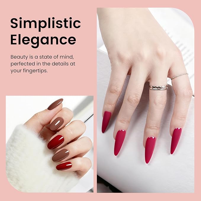 phoenixy 60 Pcs Gel Nail Polish Set, 54 Colors Gel Nail Polish Pink Red Black Base Coat Glossy Matte Glitter Top Coats for Beginner Starter