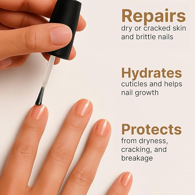 C CARE Fragrance Free Cuticle Oil For Nails - Repairs Cuticles Overnight - Moisturizes and Strengthens Nails and Cuticles - Dropper & Brush included - 2.5oz