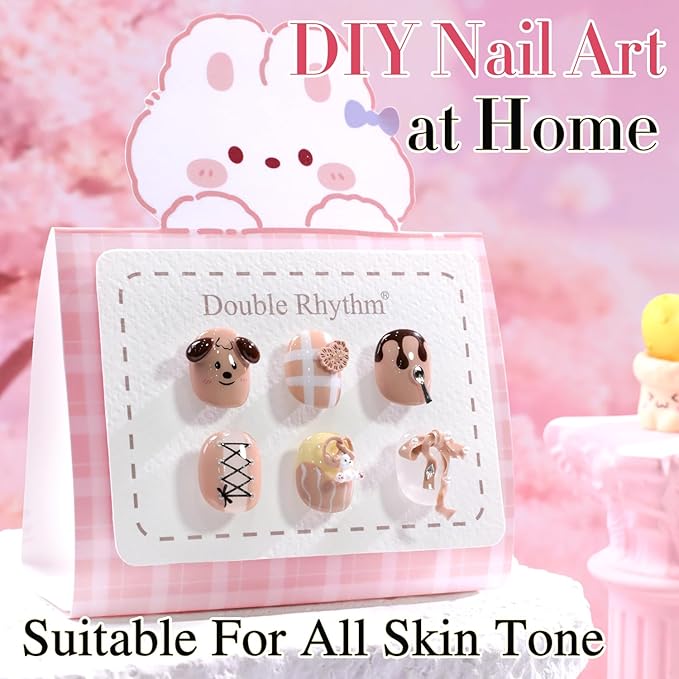 Double Rhythm 0.5 Oz Gel Nail Polish Neutral Natural Same Color Same Bottle Translucent Light Milky Pastel 15ML Manicure French Design Art DIY at Home (Nude-A1214)