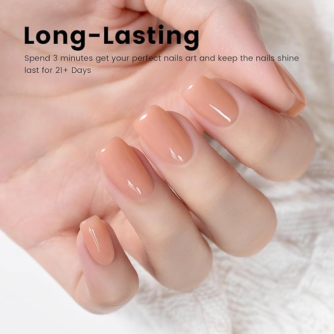 RARJSM Rubber Base Coat Gel Polish Nude Salmon Pink Skin Tone Rubber Base Gel for Nails Natural Nude Color French Manicure Extend Gel Soak Off Curing Requires Single Bottle 15ml Salon Home DIY Use