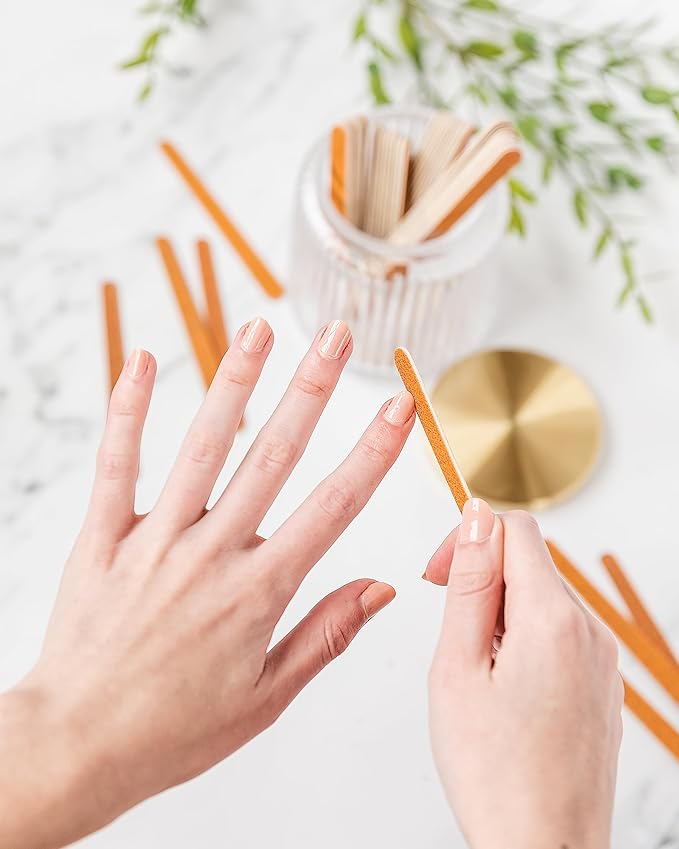 Amazon Basics Double Sided Nail Files Emery Boards for Natural Nails, Nail Care, Home and Salon Use, Pedicure, 50 Count, Brown