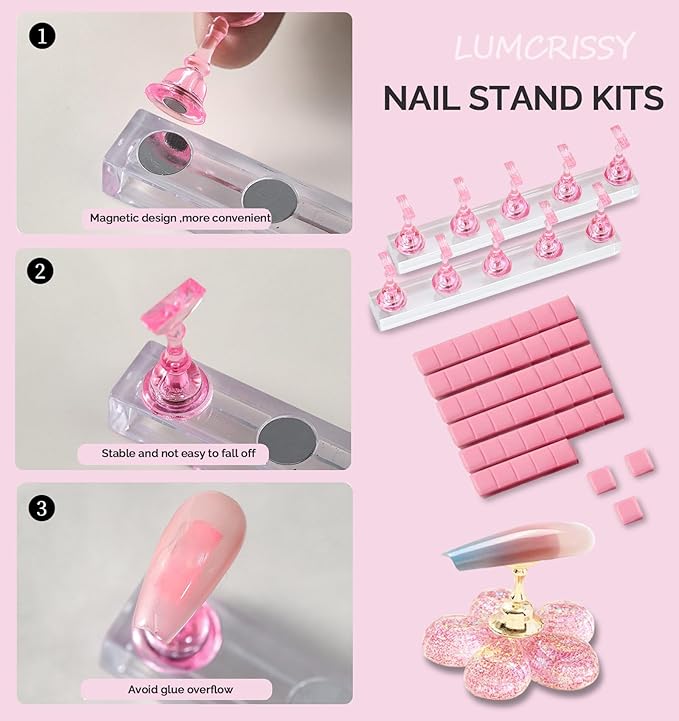 Nail Design Tools, Nail Art Tools, Nail Art Brush, Nail Stand for Press On Nails,Dual Tipped Nail Dotting Tool and Sculpture Pen, Nail Tools for Home DIY Beginner Salon Supplies