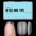 TOMICCA Extra Short Square Nail Tips, 15 Sizes Soft Double-sided Matte Fake Nails for Extensions, 450Pcs Acrylic Pre Shaped Gel Nail Tips for Home DIY Art Women Girls