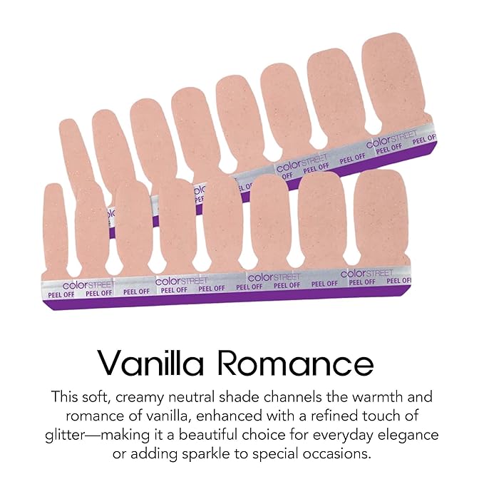 Color Street Vanilla Romance Glitter Nail Strips