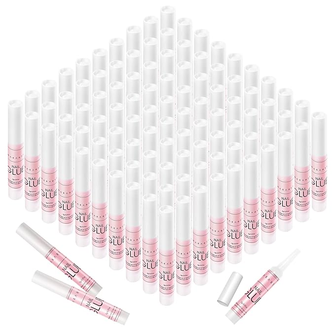 Makartt Super Strong Nail Glue for Press Ons: 100PCS Bulk Long Lasting Professional Adhesive for Fake Nail Tips,Strong, Quick Air Dry Glue 0.07oz Supplies for Salon Manicure Supplies and Home DIY Use