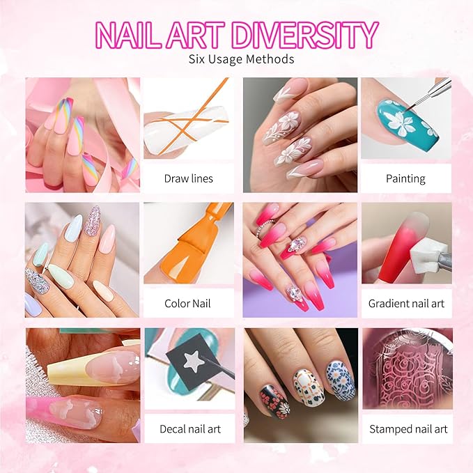 Finger Secret 4 Colors Ombre Gel Nail Polish,Glitter Ombre Pigment Palette Pat Painting Gradient Blooming Gel with 20Pcs Nail Sponges for Nail Painting Gel Nail Art in Salon or Home Use (k5)
